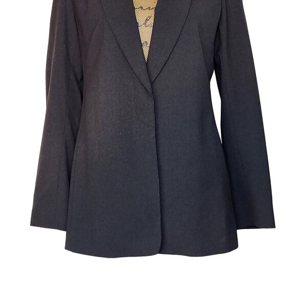 Vtg Lafayette 148 New York Bloomingdales Long Wool Blend One Button Jacket Sz 4 - Picture 3 of 10